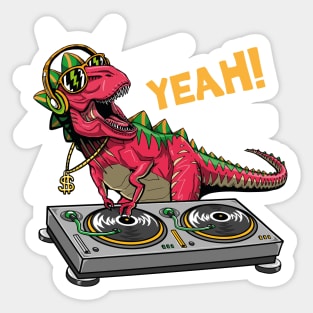 Dj Dinosaur Turntable Sticker